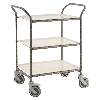 Kongamek Tablettwagen 770x495x960mm Anthrazit grau pulverbeschichtet mit Bremse und 3 Tabletts in weiß