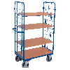 Etagenwagen niedrig, Stirnwände vergittert mit 4 Etagen 850x500mm