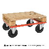 Kongamek Palettenwagen in rot 270mm hoch mit Bremse für Halbpaletten 800x600mm Kongamek Palettenwagen in rot 270mm hoch mit Bremse für Halbpaletten 800x600mm
