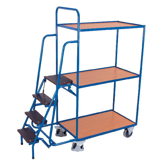Kommissionierwagen mit 3 Ladeflächen, hoch Kommissionierwagen mit 3 Ladeflächen, hoch-Beschreibung lesen