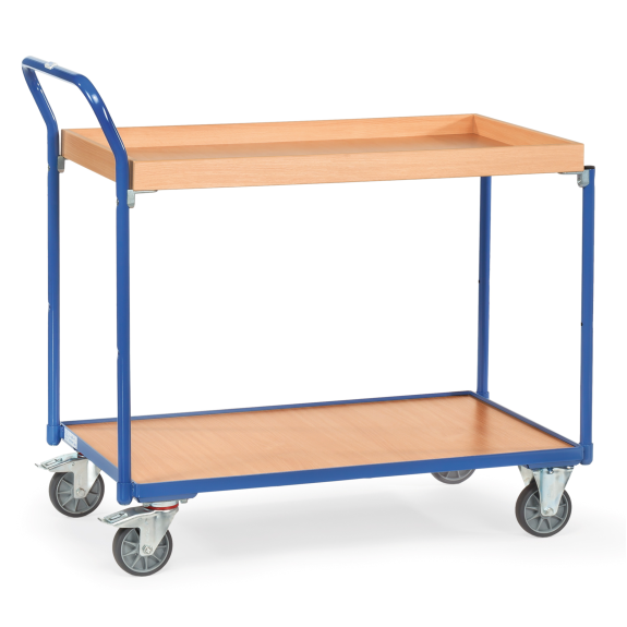 Fetra Tischwagen mit Holzwerkstoffplatten 2 Etagen mit Kasten mit 45 mm hohem Rand 1000x600mm Ladefläche Fetra Tischwagen mit Holzwerkstoffplatten 2 Etagen mit Kasten mit 45 mm hohem Rand 1000x600mm Ladefläche-Beschreibung lesen