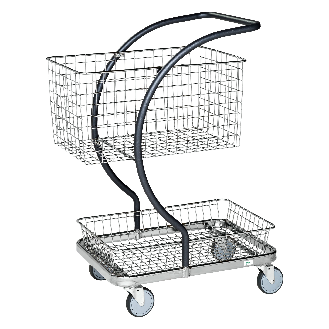 C-Line Tischwagen grau mit 2 Körben und Bremse 595x360mm-Beschreibung lesen