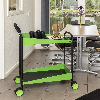 Tischwagen "Kongadesign" 690x435mm Ladefläche in grün mit Rand und Bremse