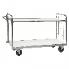 Bordwagen verzinkt mit 2 laminierten Böden 1400x600mm vergitterte Stirnwände mit Bremse