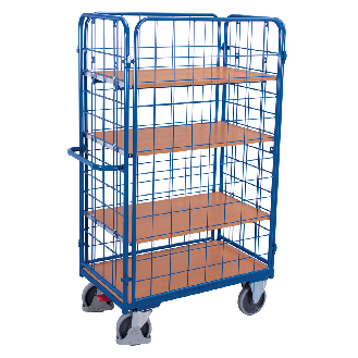 Etagenwagen, hoch und komplett vergittert mit 4 Etagen 1000x600mm-Beschreibung lesen