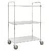 Etagenwagen mit 3 Böden 900x440mm pulverbeschichtet und verzinkt 24mm Rand mit Bremse