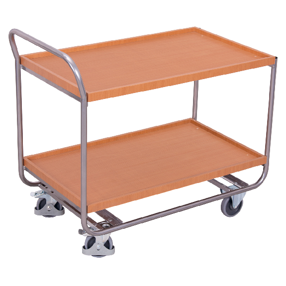 VARIOfit Aluminium Tischwagen mit Schiebegriff, 2 Schubladen und 2 Ladeflächen 985x595mm VARIOfit Aluminium Tischwagen mit Schiebegriff, 2 Schubladen und 2 Ladeflächen 985x595mm-Beschreibung lesen