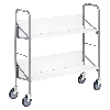 Kongamek Archivwagen in weiß mit 2 schrägen Böden 820x720mm 4 Buchstützen und 50kg Tragkraft Kongamek Archivwagen in weiß mit 2 schrägen Böden 820x720mm 4 Buchstützen und 50kg Tragkraft
