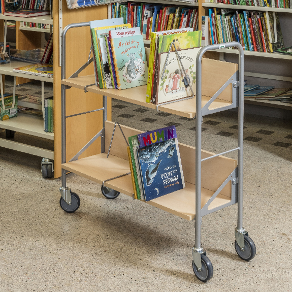Kongamek Archivwagen in weiß mit 2 schrägen Böden 820x720mm 4 Buchstützen und 50kg Tragkraft Kongamek Archivwagen in weiß mit 2 schrägen Böden 820x720mm 4 Buchstützen und 50kg Tragkraft-Beschreibung lesen