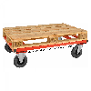 Palettenwagen rot 305 mm hoch mit Bremse für Paletten 1200x1000 mm