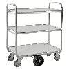 Kommissionierwagen verzinkt mit 3 laminierten Böden 850x630mm und offenen Seitenwänden