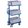 VARIOfit Beistellwagen inklusive Kunststoffkisten mit 3 offenen Böden,starr 610x410mm VARIOfit Beistellwagen inklusive Kunststoffkisten mit 3 offenen Böden,starr 610x410mm