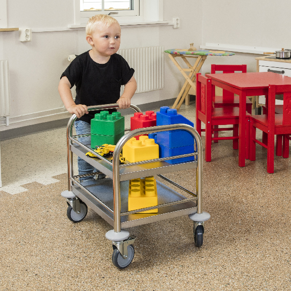 Kongamek kleiner Edelstahl- Tischwagen rostfrei mit 2 Böden 495x515mm mit Umrandung und Bremse Kongamek kleiner Edelstahl- Tischwagen rostfrei mit 2 Böden 495x515mm mit Umrandung und Bremse-Beschreibung lesen
