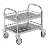 Kongamek kleiner Edelstahl- Tischwagen rostfrei mit 2 Böden 495x515mm mit Umrandung und Bremse Kongamek kleiner Edelstahl- Tischwagen rostfrei mit 2 Böden 495x515mm mit Umrandung und Bremse