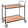 Kongamek Tischwagen aus lackiertem Stahlrohr 850x508mm Ladefläche in Bucheoptik mit 2 Etagen Kongamek Tischwagen aus lackiertem Stahlrohr 850x508mm Ladefläche in Bucheoptik mit 2 Etagen