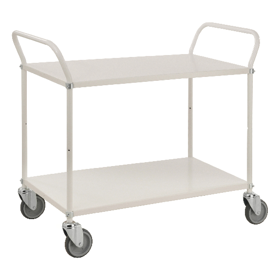 Kongamek Etagenwagen mit 2 Böden 900x540mm pulverbeschichtet in weiß mit 24mm Rand ohne Bremse Kongamek Etagenwagen mit 2 Böden 900x540mm pulverbeschichtet in weiß mit 24mm Rand ohne Bremse-Beschreibung lesen