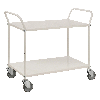Kongamek Etagenwagen mit 2 Böden 900x540mm pulverbeschichtet in weiß mit 24mm Rand ohne Bremse Kongamek Etagenwagen mit 2 Böden 900x540mm pulverbeschichtet in weiß mit 24mm Rand ohne Bremse