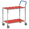 Kongamek Tischwagen ohne Bremse in rot mit 850x435mm Ladefläche Kongamek Tischwagen ohne Bremse in rot mit 850x435mm Ladefläche