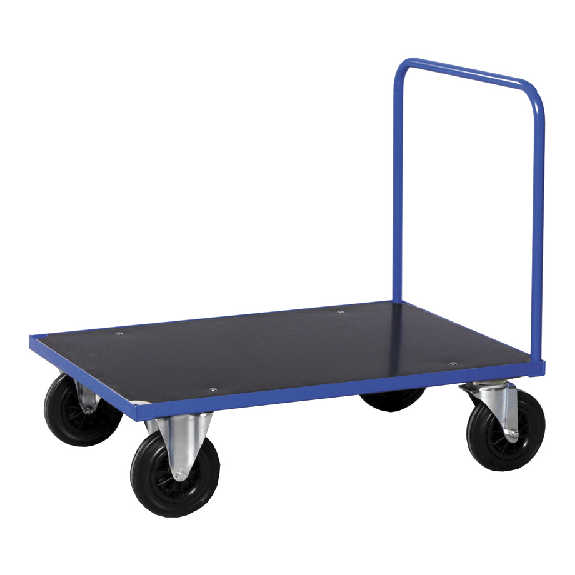 Kongamek Plattformwagen in blau 1000x700x900mm mit offenem Schiebegriff, Gummibereifung und Bremse Kongamek Plattformwagen in blau 1000x700x900mm mit offenem Schiebegriff, Gummibereifung und Bremse-Beschreibung lesen