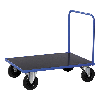 Kongamek Plattformwagen in blau 1000x700x900mm mit offenem Schiebegriff, Gummibereifung und Bremse Kongamek Plattformwagen in blau 1000x700x900mm mit offenem Schiebegriff, Gummibereifung und Bremse