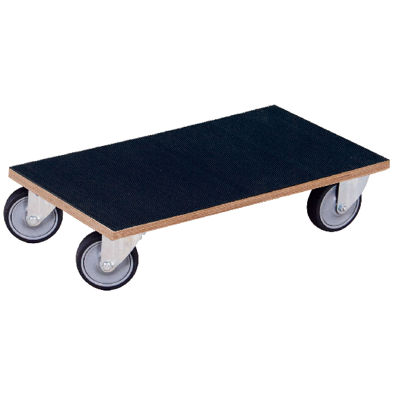 Chariot de transport pour meubles VARIOfit, pneus thermoplastiques avec tapis en caoutchouc rainuré, 2 pièces, capacité de charge 300 kg, dimensions 600 x 350 x 175 mm-Lire la description