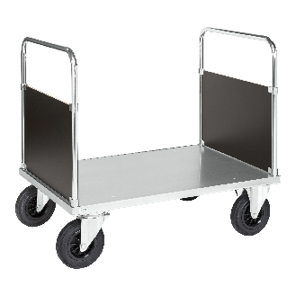 Plattformwagen, verzinkt 1000x700x900mm mit Ladefläche, 2 Seitenwänden, Gummibereifung und Bremse-Beschreibung lesen