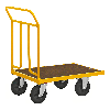 Kongamek Plattformwagen pulverbeschichtet mit Ladefläche 700x454mm aus MDF, Schiebebügel und Gummibereifung mit Bremse Kongamek Plattformwagen pulverbeschichtet mit Ladefläche 700x454mm aus MDF, Schiebebügel und Gummibereifung mit Bremse