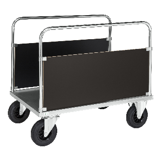 Plattformwagen, verzinkt 1200x800x900mm mit Ladefläche und 2 stirnseitigen Wänden mit Gummibereifung und Bremse-Beschreibung lesen