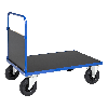 Kongamek Plattformwagen in blau 1200x800x900mm mit geschlossenem Schiebegriff, Gummibereifung und Bremse