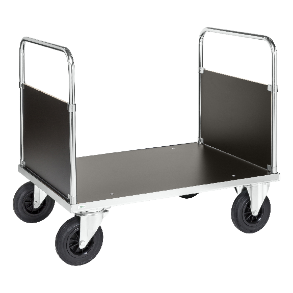 Plattformwagen, verzinkt 1200x800x900mm mit Ladefläche aus MDF, 2 Seitenwänden und Gummibereifung ohne Bremse Plattformwagen, verzinkt 1200x800x900mm mit Ladefläche aus MDF, 2 Seitenwänden und Gummibereifung ohne Bremse-Beschreibung lesen