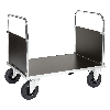 Plattformwagen, verzinkt 1200x800x900mm mit Ladefläche aus MDF, 2 Seitenwänden und Gummibereifung ohne Bremse