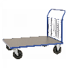 Kongamek Plattformwagen in blau 1083x700x1020mm mit MDF-Platte und Schiebebügel mit Gummibereifung ohne Bremse Kongamek Plattformwagen in blau 1083x700x1020mm mit MDF-Platte und Schiebebügel mit Gummibereifung ohne Bremse