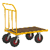 Plattformwagen pulverbeschichtet mit Ladefläche 950x554mm aus MDF, Schiebebügel und Luftbereifung ohne Bremse