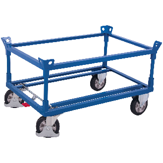 Palettenfahrgestell Elastikvollgummibereifung für Gitterboxen/Europaletten mit 2 Winkelrahmen 1210x810mm-Beschreibung lesen
