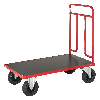 Kongamek Plattformwagen in rot 1000x600x1000mm mit Schiebegriff aus Stahlrohr und Gummibereifung ohne Bremse Kongamek Plattformwagen in rot 1000x600x1000mm mit Schiebegriff aus Stahlrohr und Gummibereifung ohne Bremse