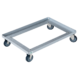 Kongamek Rollwagen verzinkt 616x416x128mm mit 2 Bock- und 2 Lenkrollen ohne Bremse-Beschreibung lesen