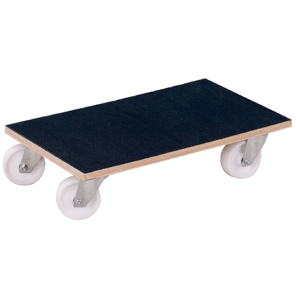 VARIOfit Möbelhund Kunststofflenkrollen Bereifung mit Riefengummimatte 2 Stück 500 kg Tragkraft 600x350x145mm-Beschreibung lesen