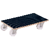 VARIOfit Möbelhund Kunststofflenkrollen Bereifung mit Riefengummimatte 2 Stück 500 kg Tragkraft 600x350x145mm
