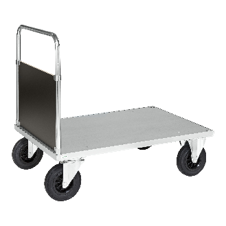 Plattformwagen, verzinkt 1200x800x900mm Boden Stahlblech ummantelt mit geschlossenem Schiebegriff und Gummibereifung ohne Bremse-Beschreibung lesen