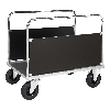 Plattformwagen verzinkt 1200x800x900mm mit Ladefläche und 2 stirnseitigen Wänden mit Gummibereifung ohne Bremse