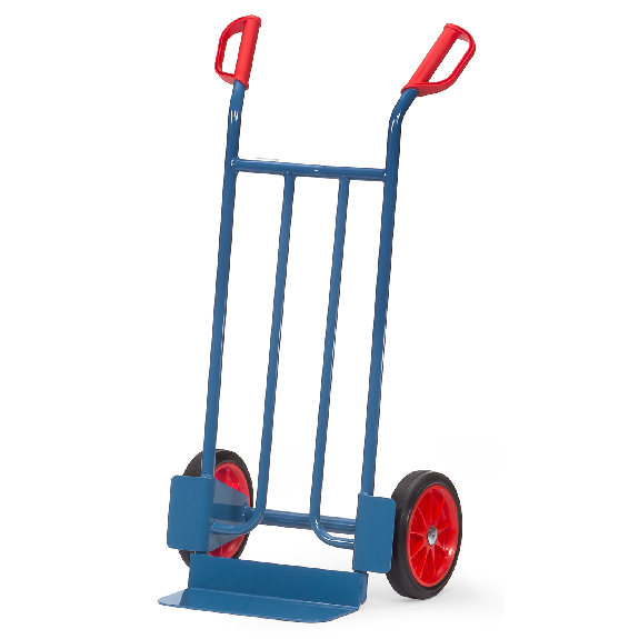 Chariot tubulaire en acier Fetra avec pneus en caoutchouc plein, hauteur 1150 mm, pelle 150x400 mm-Leggi tutto
