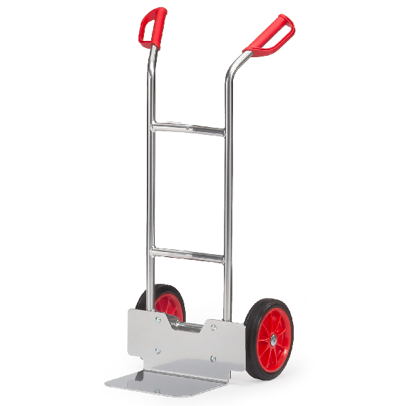 Chariot en aluminium Fetra de 1150 mm de haut, pelle de 250 x 320 mm avec pneus en caoutchouc pleins-Leggi tutto