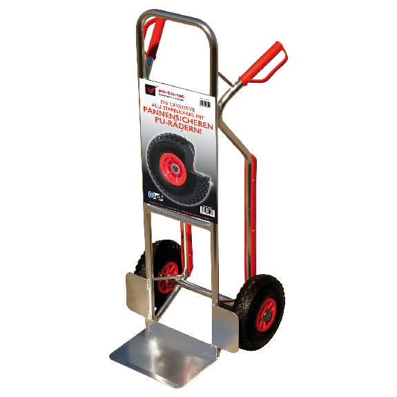 Pro-Bau-Tec Alu-Stapelkarre Exklusiv mit Treppenrutsche und PU-Rädern Pro-Bau-Tec Alu-Stapelkarre Exklusiv mit Treppenrutsche und PU-Rädern-Beschreibung lesen