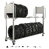 Reifentransportwagen 2030x720x1620mm mit 2 Ebenen, verstellbar 300kg Tragkraft ohne Bremse