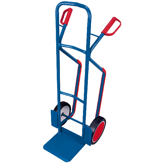 Chariot tubulaire en acier VARIOfit, capacité de charge de 250 kg, avec patins en plastique et pneus en caoutchouc pleins-Leggi tutto