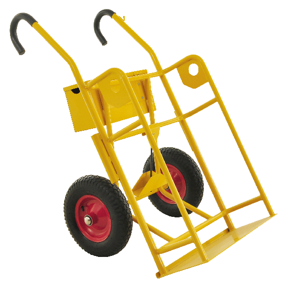 Gasflaschenwagen 750x1160x1170mm für 2 große Flaschen 80kg Tragkraft mit pannensicherer Bereifung-Beschreibung lesen