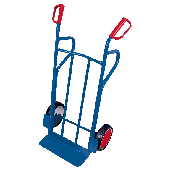 Chariot tubulaire en acier VARIOfit capacité de charge 250 kg avec supports, pelle 480x140 mm pneus en caoutchouc plein-Lire la description