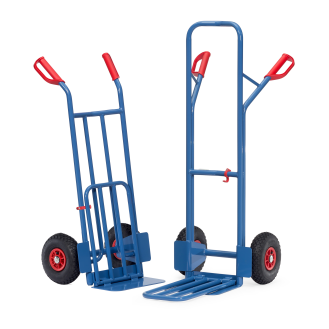 Fetra Stahlrohrkarre mit Klappschaufel, Höhe 1150mm, mit PU-Bereifung-Beschreibung lesen