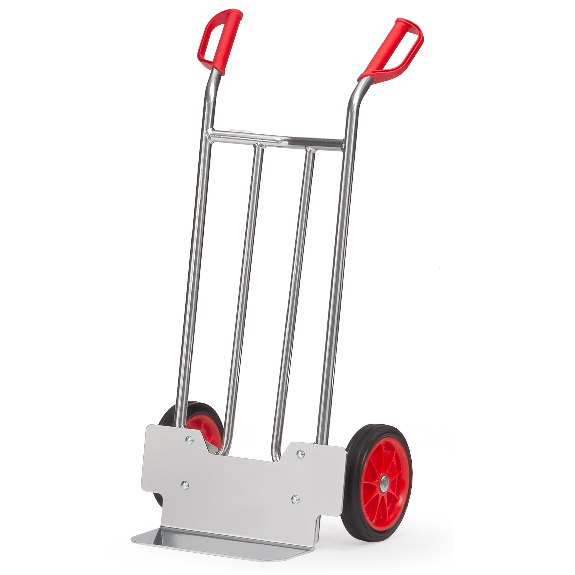 Chariot en aluminium Fetra de 1150 mm de haut, pelle de 150 x 400 mm avec pneus en caoutchouc pleins-Leggi tutto