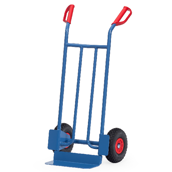 Chariot tubulaire en acier Fetra avec pneus en polyuréthane, hauteur 1150 mm, pelle 150x400 mm-Leggi tutto